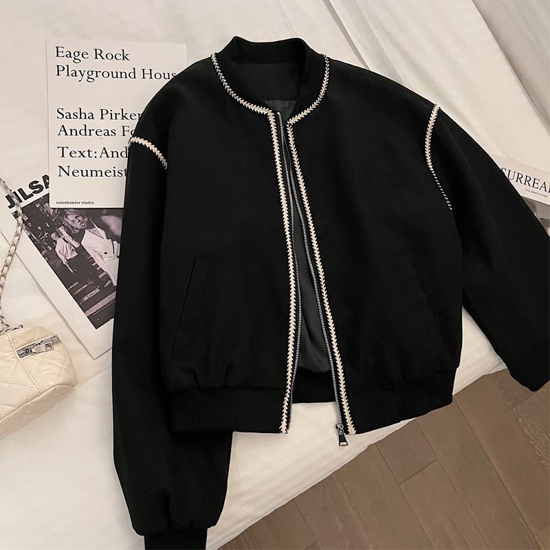 Chanel Coat Women's Spring and Autumn Baseball Uniform Design Outer Jacket Cold Series Idle Style